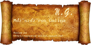 Mészáros Galina névjegykártya